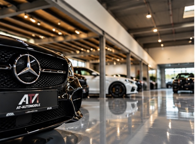 Mercedes im hochwertigen Showroom von AT-Automobile